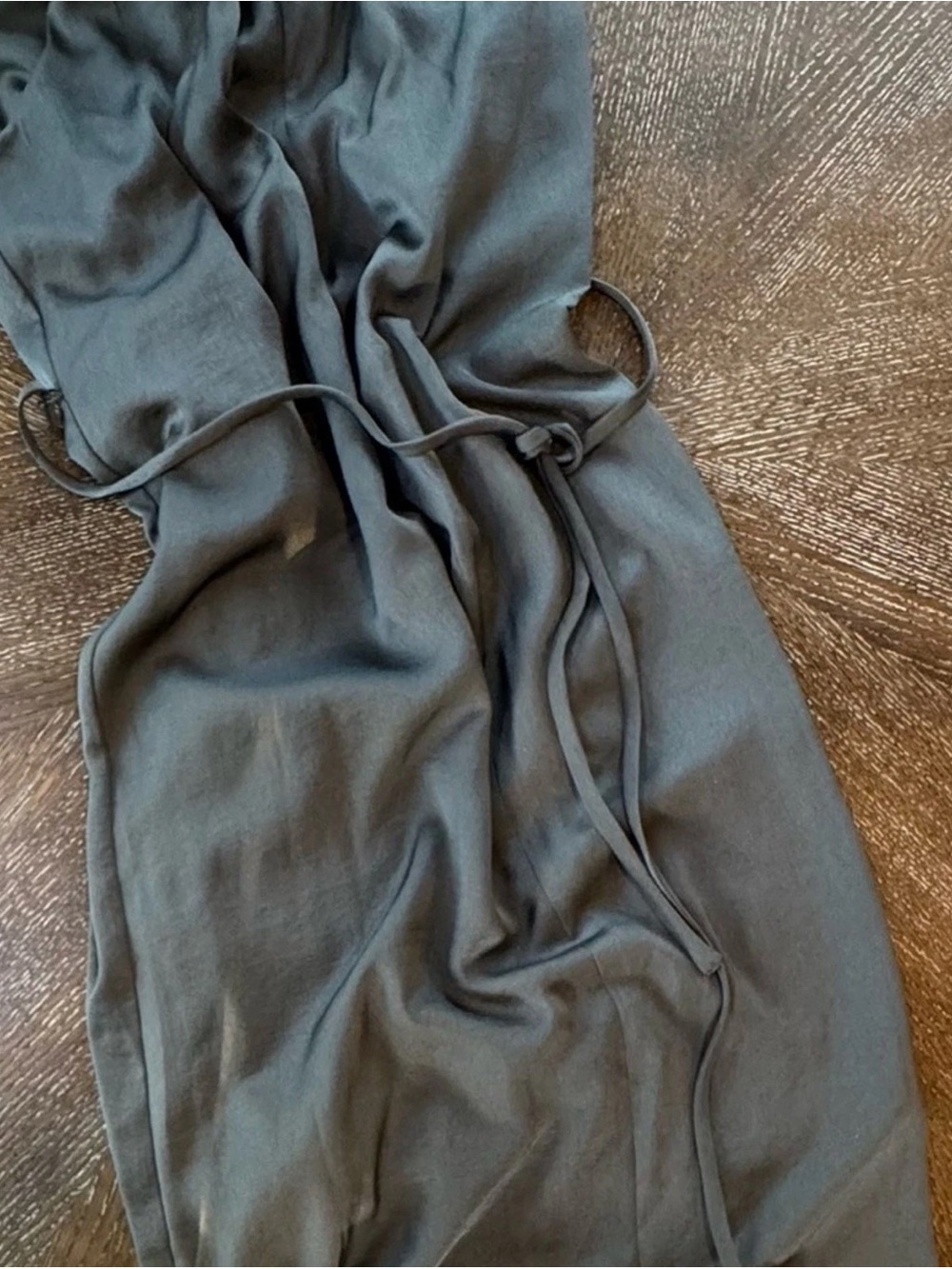 Banana Republic Slate Gray Prom Dress with Waist Tie